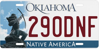 OK license plate 290DNF