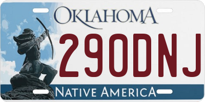 OK license plate 290DNJ