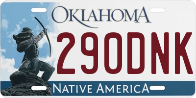 OK license plate 290DNK