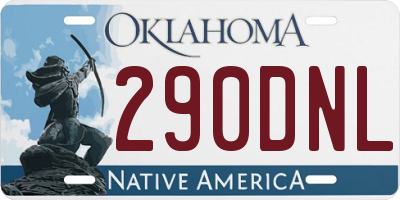 OK license plate 290DNL