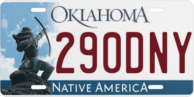 OK license plate 290DNY