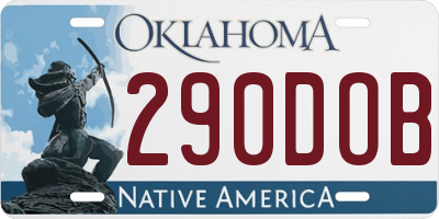 OK license plate 290DOB
