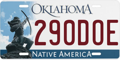 OK license plate 290DOE