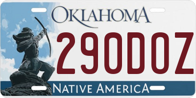 OK license plate 290DOZ