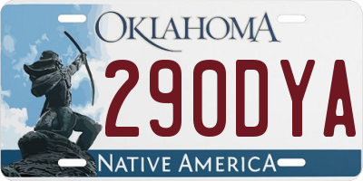 OK license plate 290DYA
