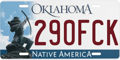 OK license plate 290FCK
