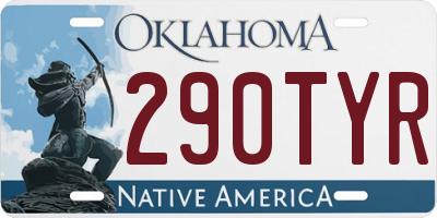 OK license plate 290TYR