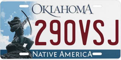 OK license plate 290VSJ