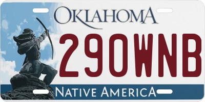 OK license plate 290WNB