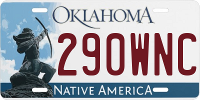 OK license plate 290WNC