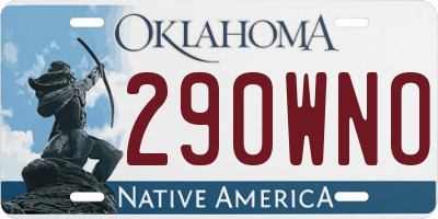 OK license plate 290WNO