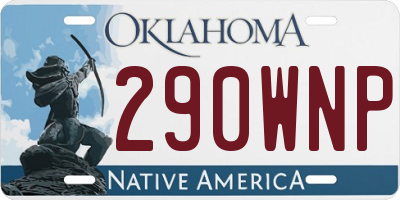 OK license plate 290WNP