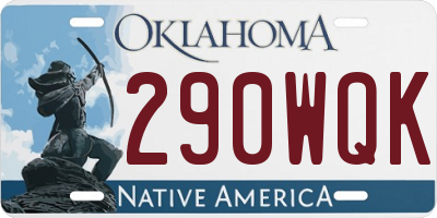 OK license plate 290WQK