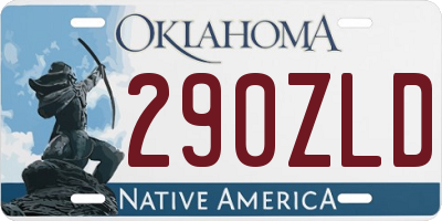 OK license plate 290ZLD