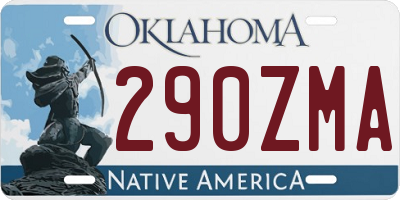 OK license plate 290ZMA