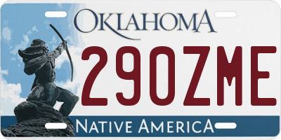 OK license plate 290ZME