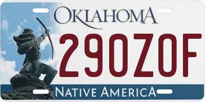 OK license plate 290ZOF
