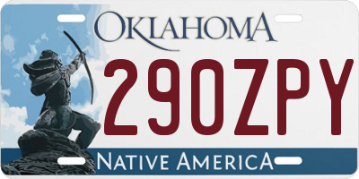 OK license plate 290ZPY