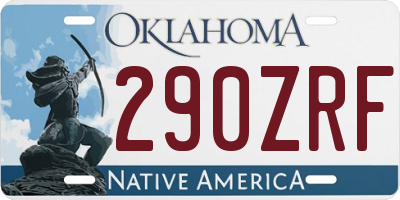 OK license plate 290ZRF