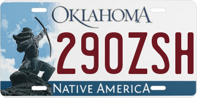 OK license plate 290ZSH