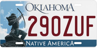 OK license plate 290ZUF