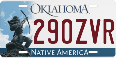 OK license plate 290ZVR