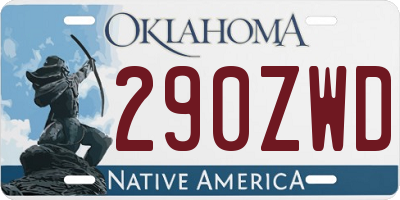 OK license plate 290ZWD