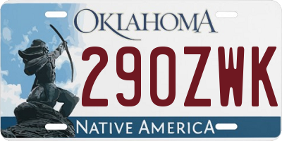 OK license plate 290ZWK