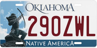 OK license plate 290ZWL