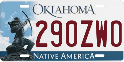 OK license plate 290ZWO