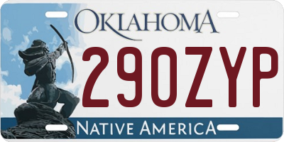 OK license plate 290ZYP