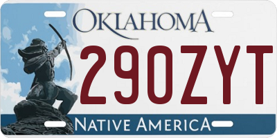 OK license plate 290ZYT