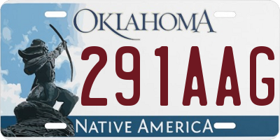 OK license plate 291AAG