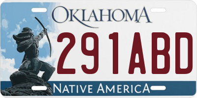 OK license plate 291ABD