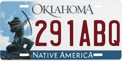OK license plate 291ABQ