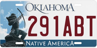 OK license plate 291ABT