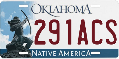 OK license plate 291ACS