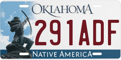 OK license plate 291ADF
