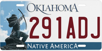 OK license plate 291ADJ