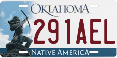 OK license plate 291AEL