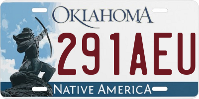OK license plate 291AEU