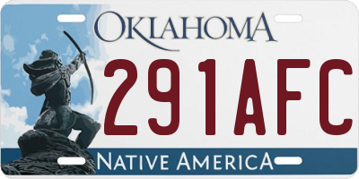 OK license plate 291AFC