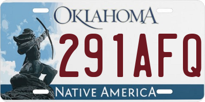 OK license plate 291AFQ