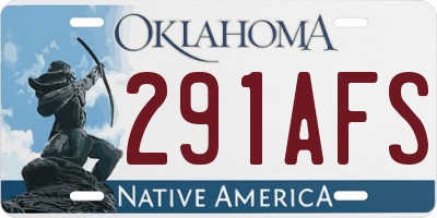 OK license plate 291AFS