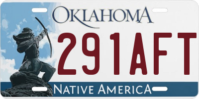 OK license plate 291AFT