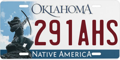 OK license plate 291AHS