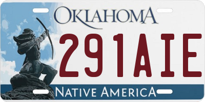 OK license plate 291AIE