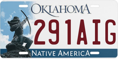 OK license plate 291AIG
