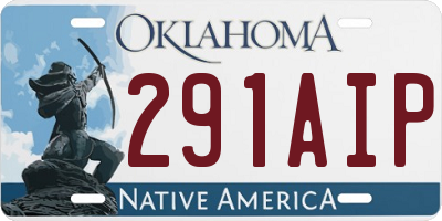 OK license plate 291AIP