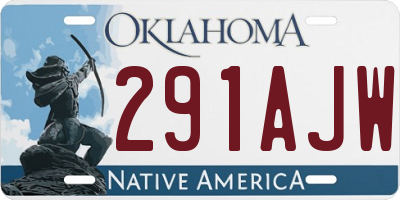 OK license plate 291AJW